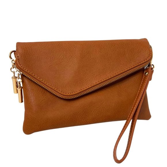 Purse - Clutch / Wristlet / Brown / Gold Detail - Picture 1 of 4